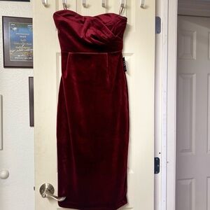 Express Red Strapless Sheath Dress Cocktail